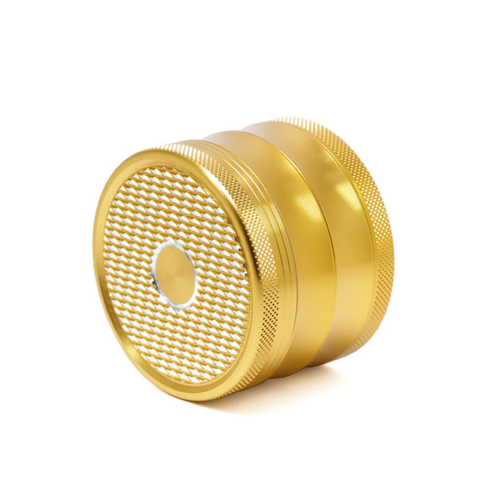 63MM Aluminum Alloy Four-Layer Square Grid Pattern Herb Grinder-Gold