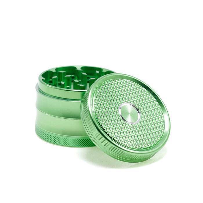 63MM Aluminum Alloy Four-Layer Square Grid Pattern Herb Grinder-Green