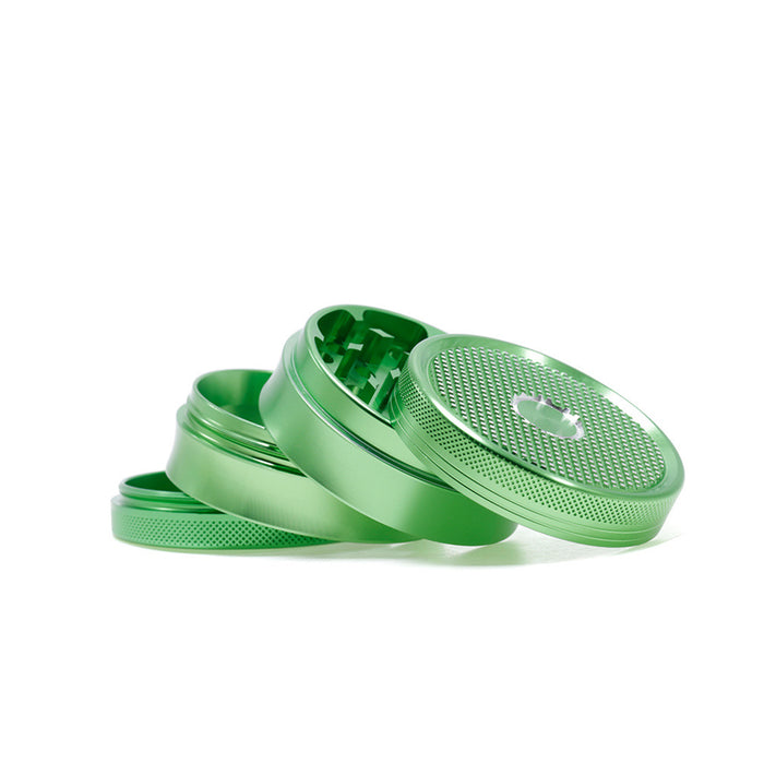 63MM Aluminum Alloy Four-Layer Square Grid Pattern Herb Grinder-Green