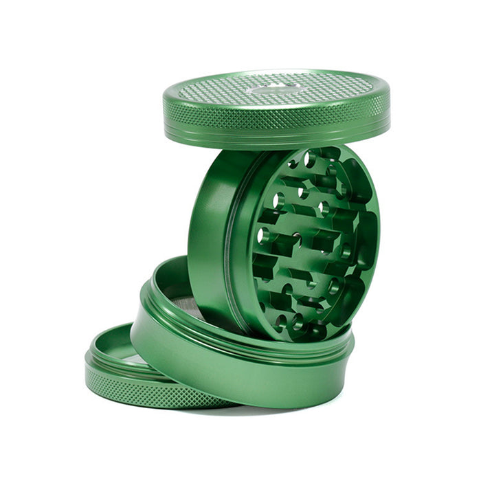 63MM Aluminum Alloy Four-Layer Square Grid Pattern Herb Grinder-Green