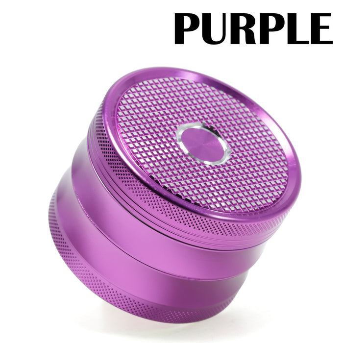 63MM Aluminum Alloy Four-Layer Square Grid Pattern Herb Grinder-Purple