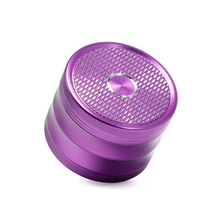 63MM Aluminum Alloy Four-Layer Square Grid Pattern Herb Grinder-Purple