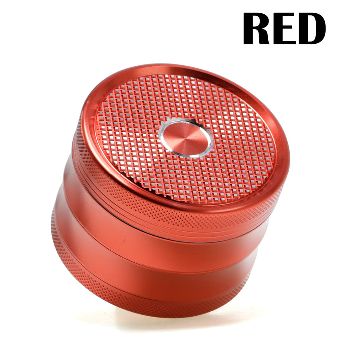 63MM Aluminum Alloy Four-Layer Square Grid Pattern Herb Grinder-Red
