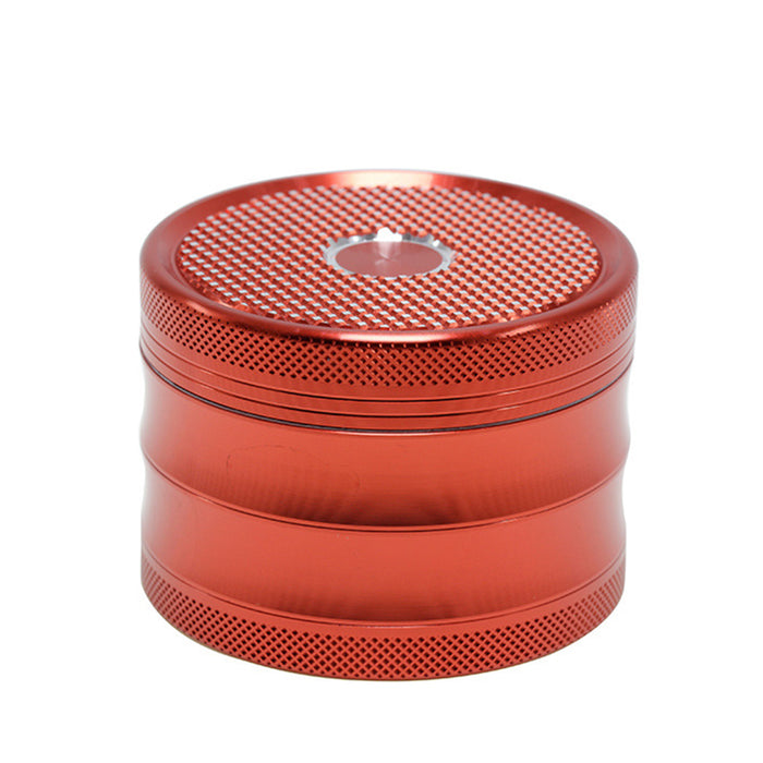 63MM Aluminum Alloy Four-Layer Square Grid Pattern Herb Grinder-Red