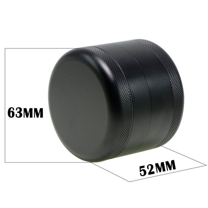 63MM Aluminum Alloy Four-Layer Tine Weed Grinder | Black Color