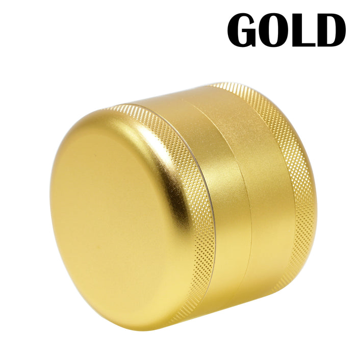 63MM Aluminum Alloy Four-Layer Tine Weed Grinder | Gold Color