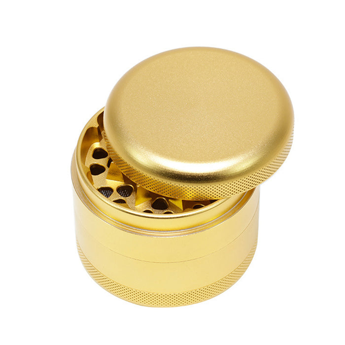 63MM Aluminum Alloy Four-Layer Tine Weed Grinder | Gold Color