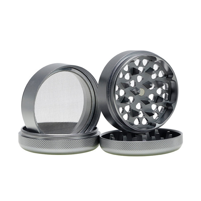 63MM Aluminum Alloy Four-Layer Tine Weed Grinder | Gray Color
