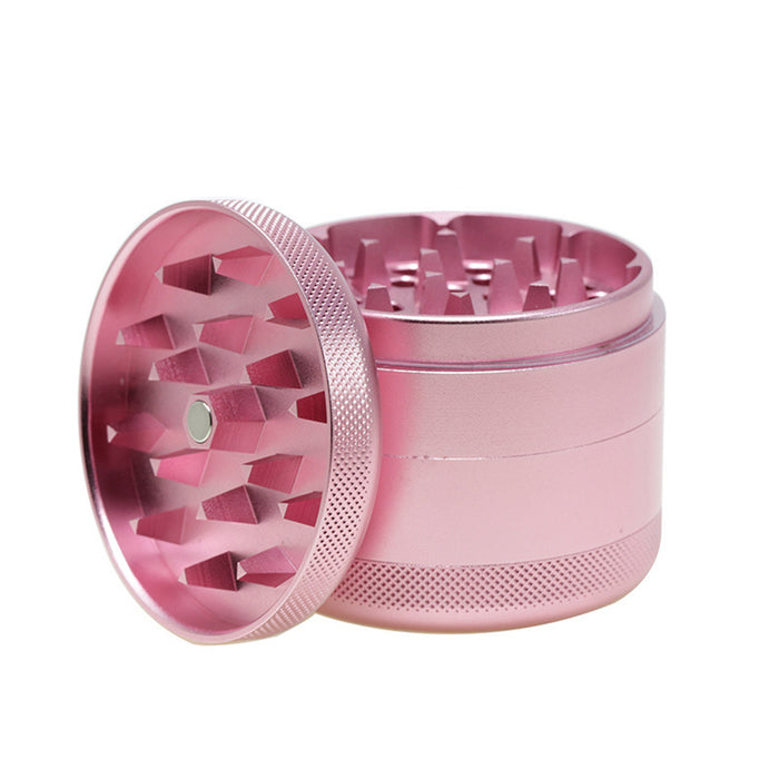 63MM Aluminum Alloy Four-Layer Tine Weed Grinder | Pink Color