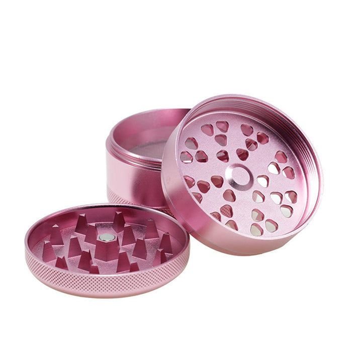 63MM Aluminum Alloy Four-Layer Tine Weed Grinder | Pink Color