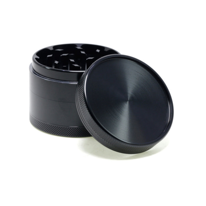 63MM Aluminum Alloy Four-Layer Upper Cover Concave Smoke Grinder-Black