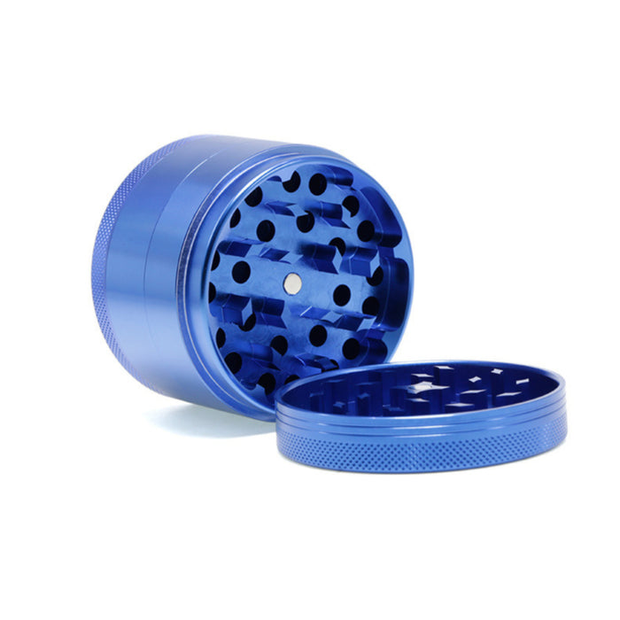 63MM Aluminum Alloy Four-Layer Upper Cover Concave Smoke Grinder-Blue