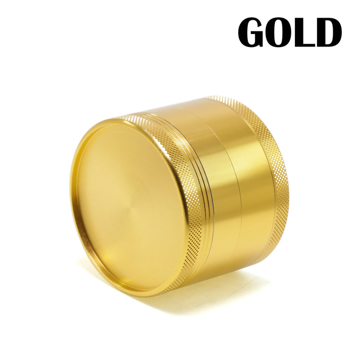 63MM Aluminum Alloy Four-Layer Upper Cover Concave Smoke Grinder-Gold