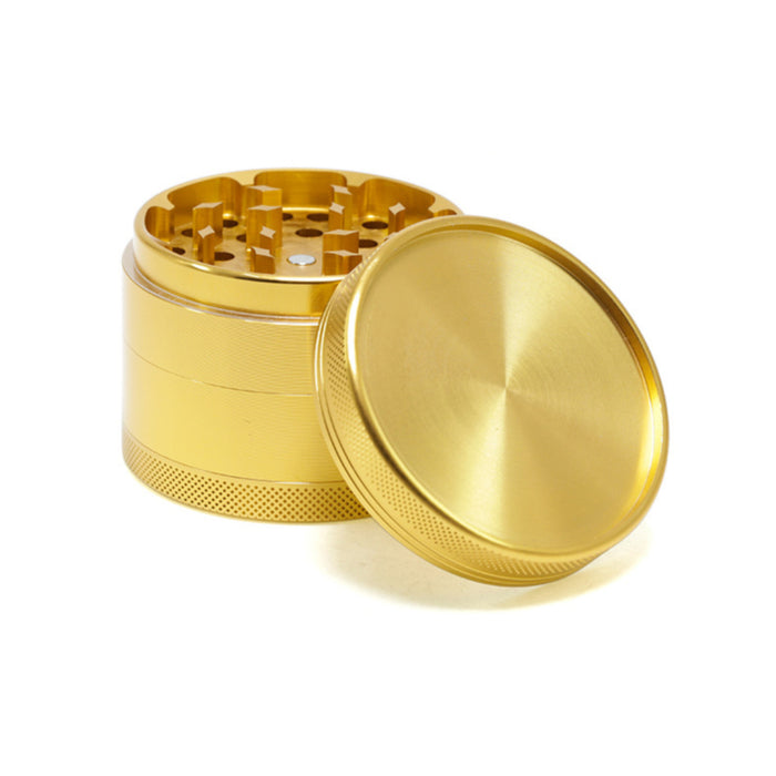 63MM Aluminum Alloy Four-Layer Upper Cover Concave Smoke Grinder-Gold