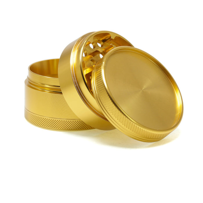 63MM Aluminum Alloy Four-Layer Upper Cover Concave Smoke Grinder-Gold
