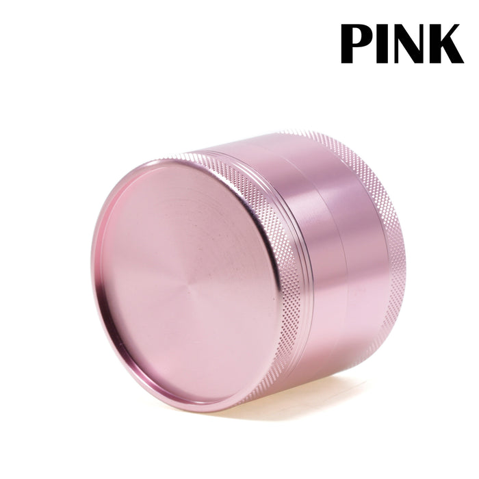 63MM Aluminum Alloy Four-Layer Upper Cover Concave Smoke Grinder-Pink