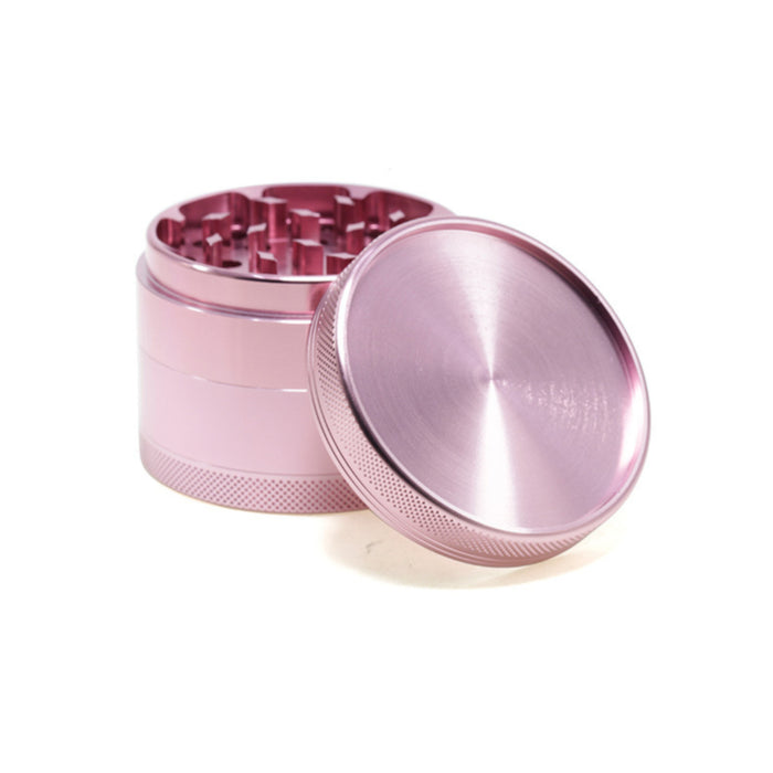 63MM Aluminum Alloy Four-Layer Upper Cover Concave Smoke Grinder-Pink