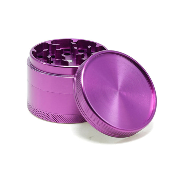 63MM Aluminum Alloy Four-Layer Upper Cover Concave Smoke Grinder-Purple