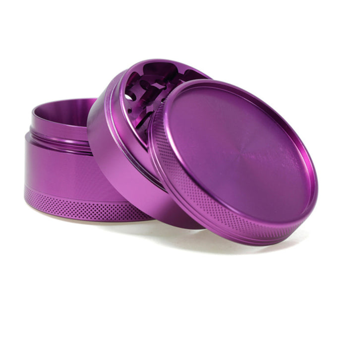 63MM Aluminum Alloy Four-Layer Upper Cover Concave Smoke Grinder-Purple