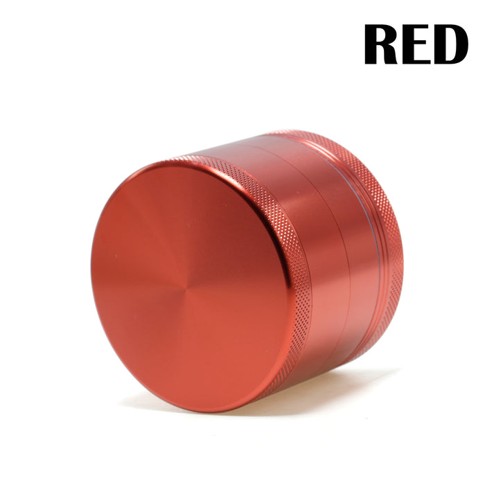 63MM Aluminum Alloy Four-Layer Upper Cover Concave Smoke Grinder-Red