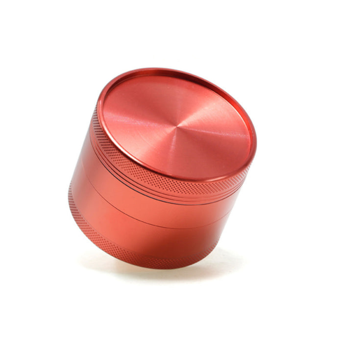 63MM Aluminum Alloy Four-Layer Upper Cover Concave Smoke Grinder-Red
