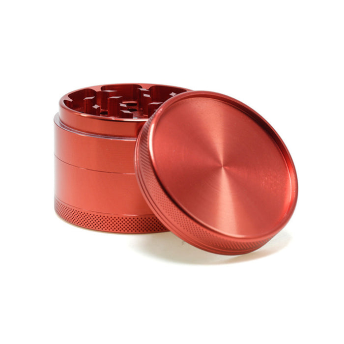 63MM Aluminum Alloy Four-Layer Upper Cover Concave Smoke Grinder-Red