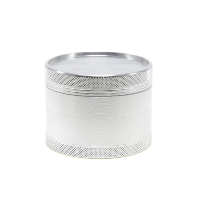 63MM Aluminum Alloy Four-Layer Upper Cover Concave Smoke Grinder-Silver