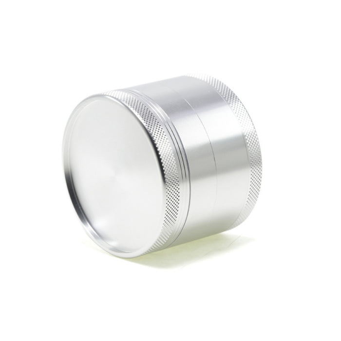 63MM Aluminum Alloy Four-Layer Upper Cover Concave Smoke Grinder-Silver