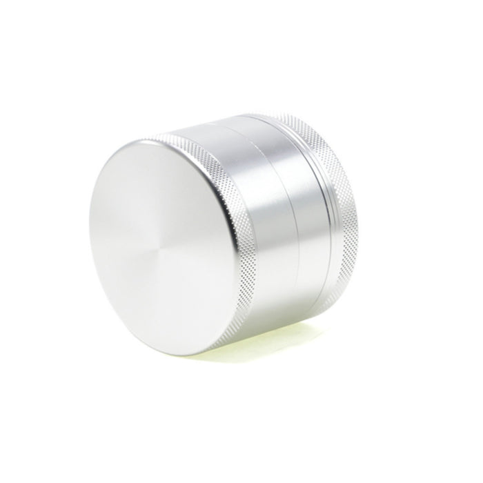 63MM Aluminum Alloy Four-Layer Upper Cover Concave Smoke Grinder-Silver