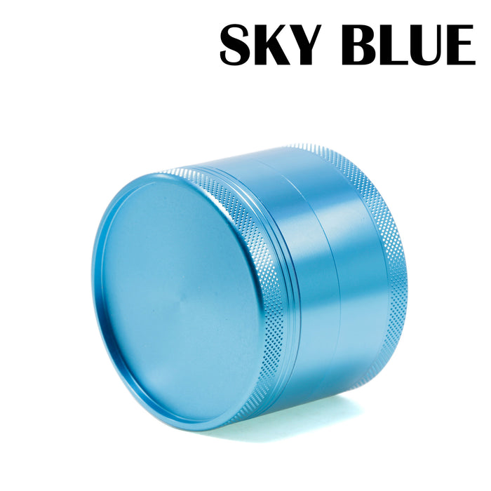 63MM Aluminum Alloy Four-Layer Upper Cover Concave Smoke Grinder-Sky-Blue
