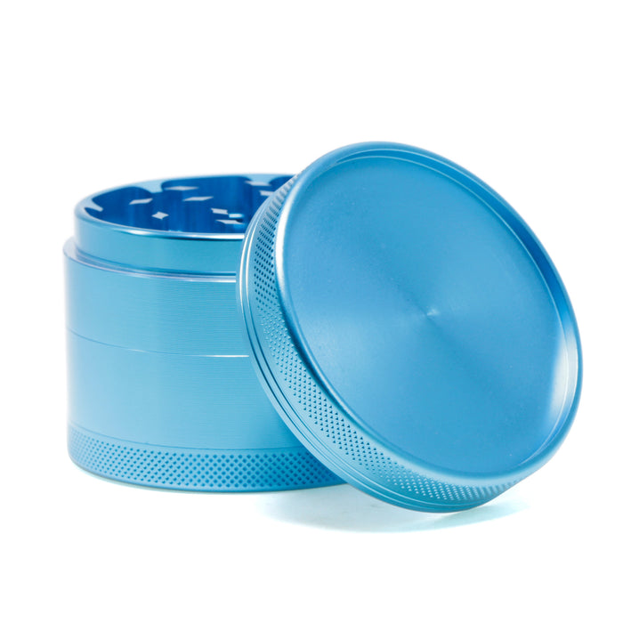 63MM Aluminum Alloy Four-Layer Upper Cover Concave Smoke Grinder-Sky-Blue