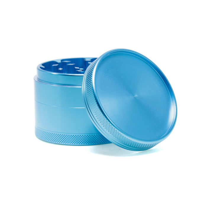 63MM Aluminum Alloy Four-Layer Upper Cover Concave Smoke Grinder-Sky-Blue