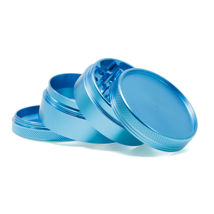 63MM Aluminum Alloy Four-Layer Upper Cover Concave Smoke Grinder-Sky-Blue