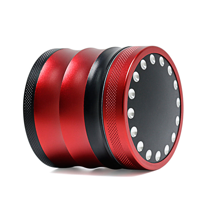 63MM Aluminum Alloy Four-layer Dot Concave Grinder-Red
