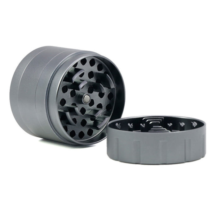 63MM Aluminum Alloy Signal Type Tooth Upper Cover Weed Grinder-Grey Color