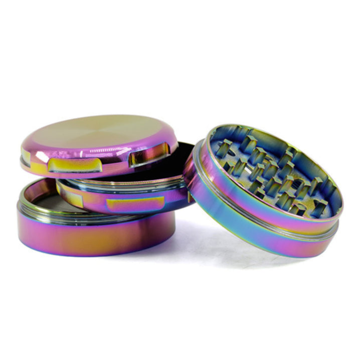 63MM Colorful Zinc Alloy Round Chamfered Ice Blue Weed Grinder