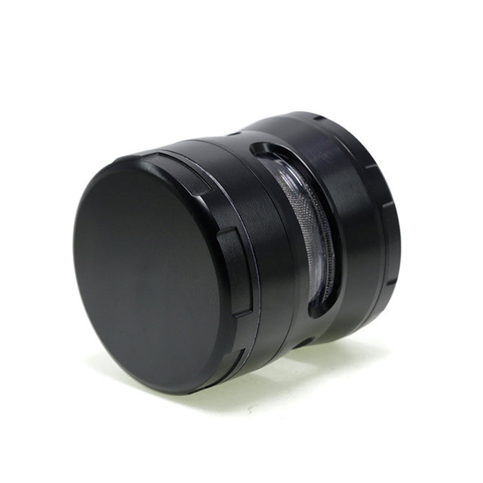 63MM Double Chamfered Waist Open Window Herb Grinder-Black