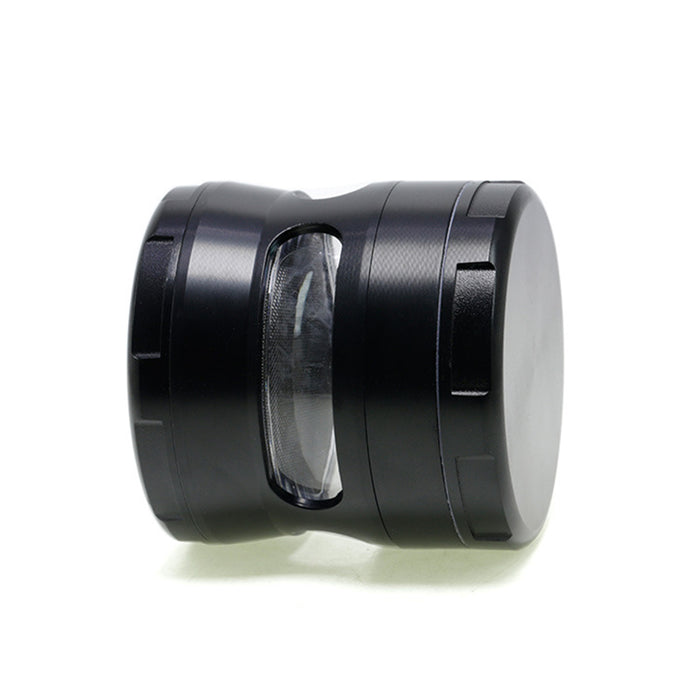 63MM Double Chamfered Waist Open Window Herb Grinder-Black