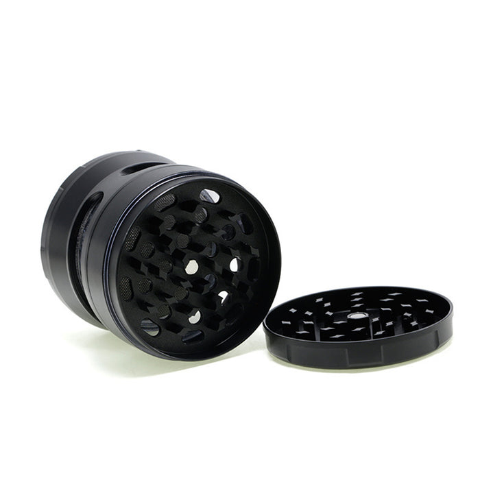 63MM Double Chamfered Waist Open Window Herb Grinder-Black