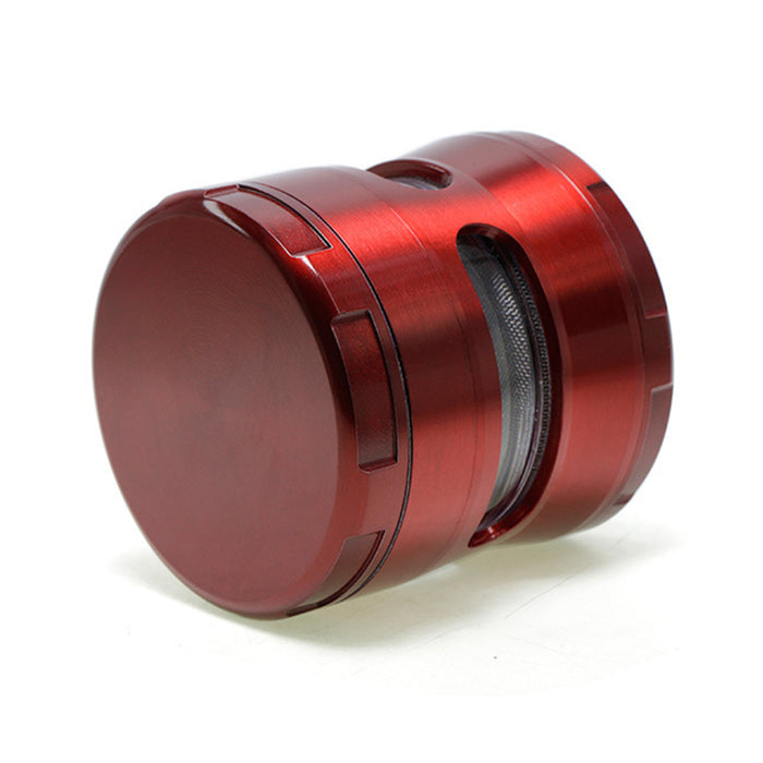63MM Double Chamfered Waist Open Window Herb Grinder-Red