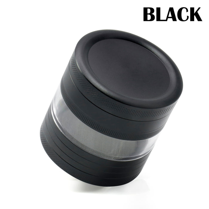 63MM Five-Layer Aluminum Alloy Herb Grinder With Sound-Black