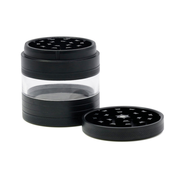 63MM Five-Layer Aluminum Alloy Herb Grinder With Sound-Black