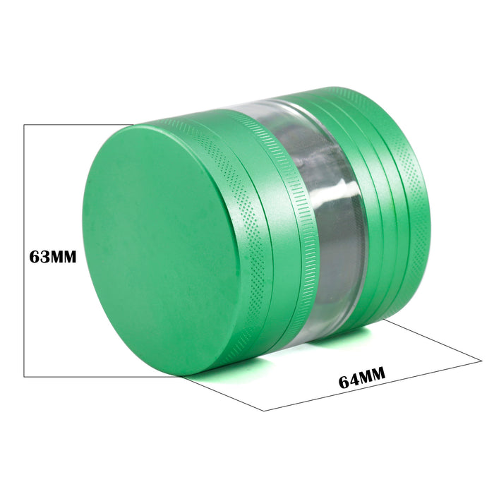 63MM Five-Layer Aluminum Alloy Herb Grinder With Sound-Green