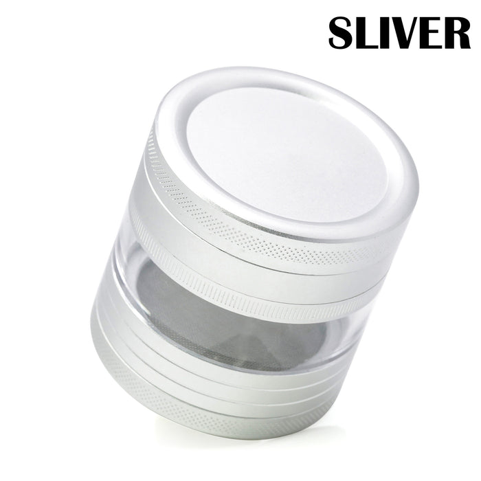 63MM Five-Layer Aluminum Alloy Herb Grinder With Sound-Silver