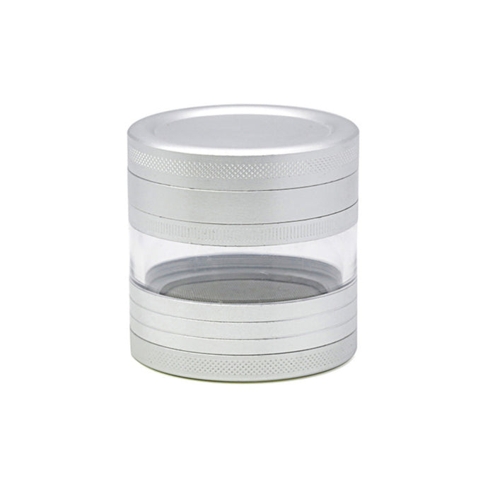 63MM Five-Layer Aluminum Alloy Herb Grinder With Sound-Silver