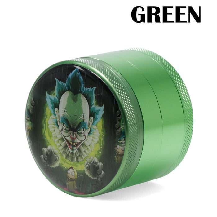 63MM Four-Layer Aluminum Alloy Cartoon Animation Pattern Grinder-Green