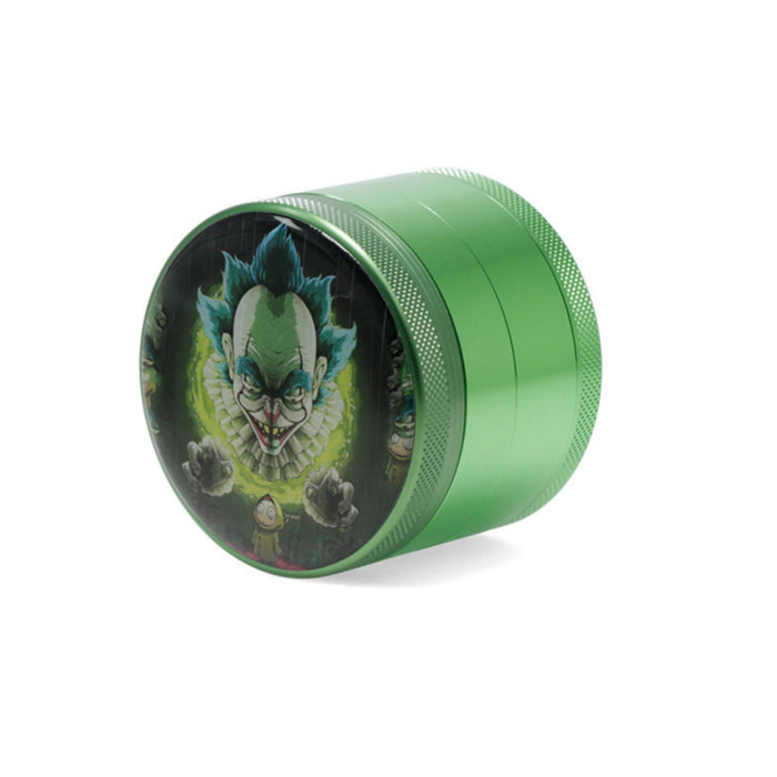 63MM Four-Layer Aluminum Alloy Cartoon Animation Pattern Grinder-Green