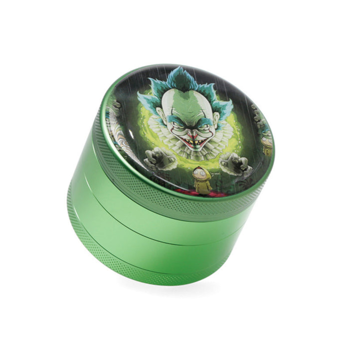 63MM Four-Layer Aluminum Alloy Cartoon Animation Pattern Grinder-Green