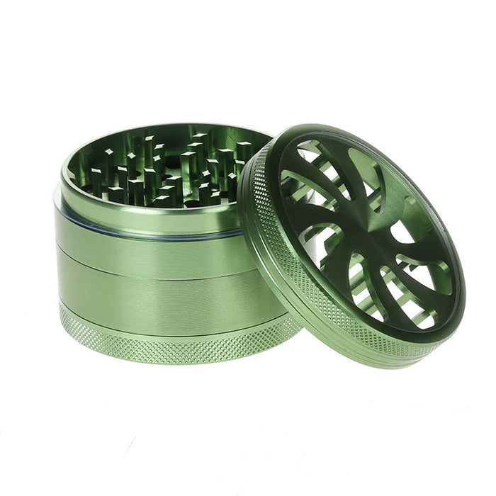 63MM Four-Layer Aluminum Alloy Herb Grinder-Green
