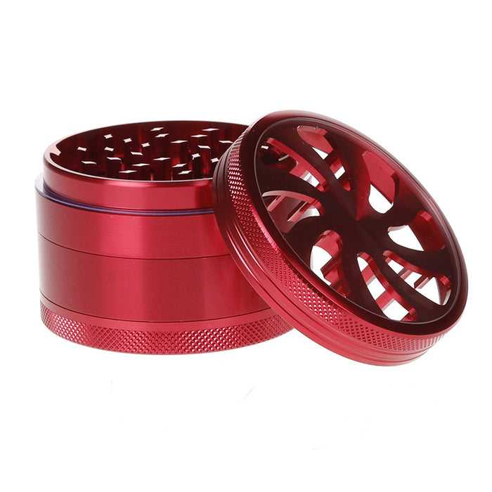 63MM Four-Layer Aluminum Alloy Herb Grinder-Red